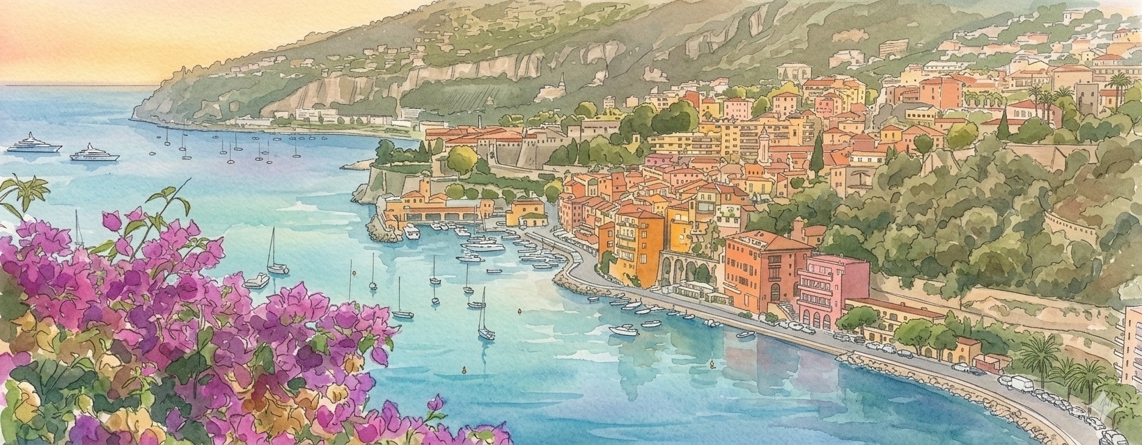 Côte d'Azur watercolor